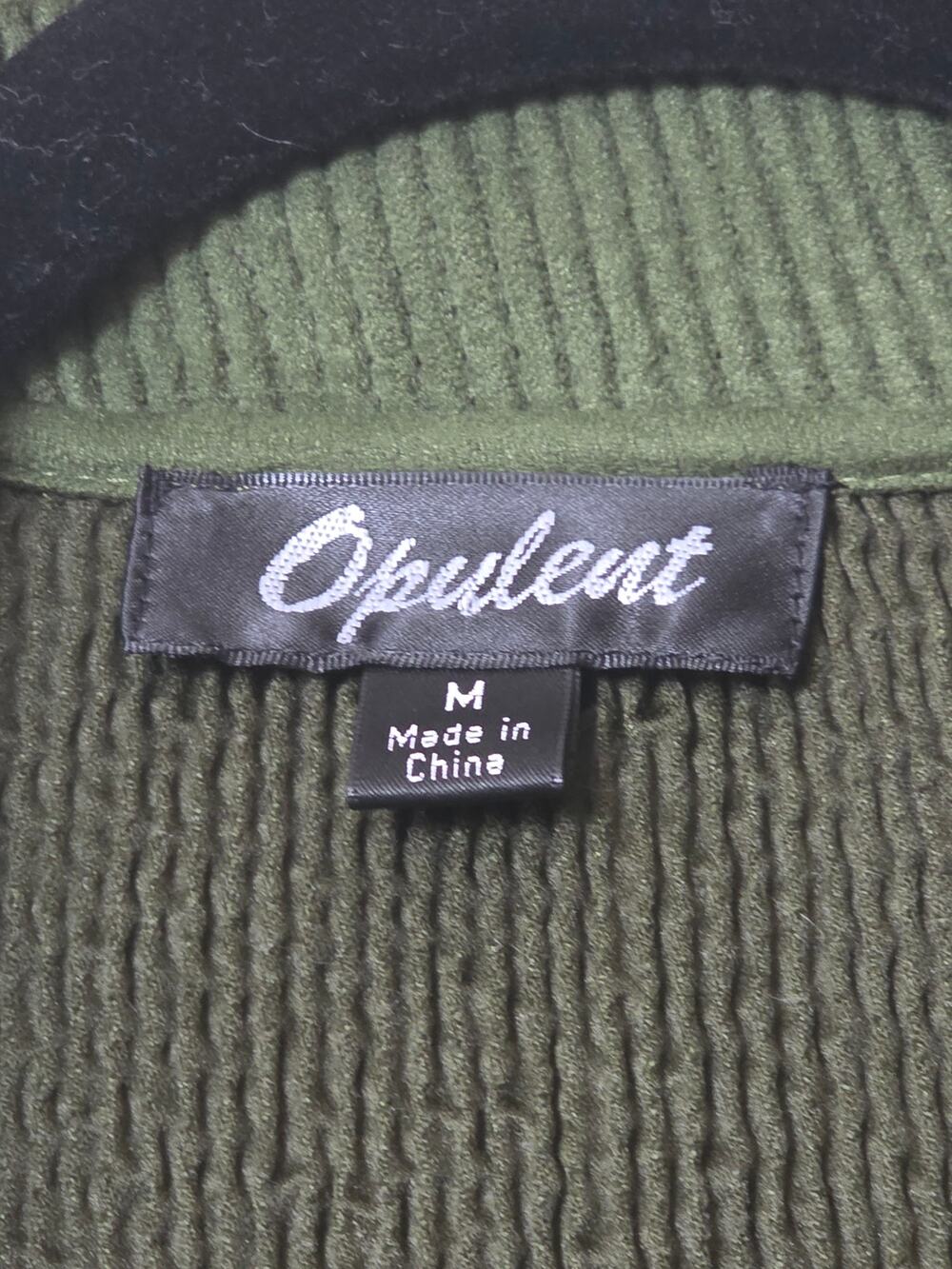 Opulent Women’s Medium Olive Green Textured Knit Blazer Cardigan Open Front Boho